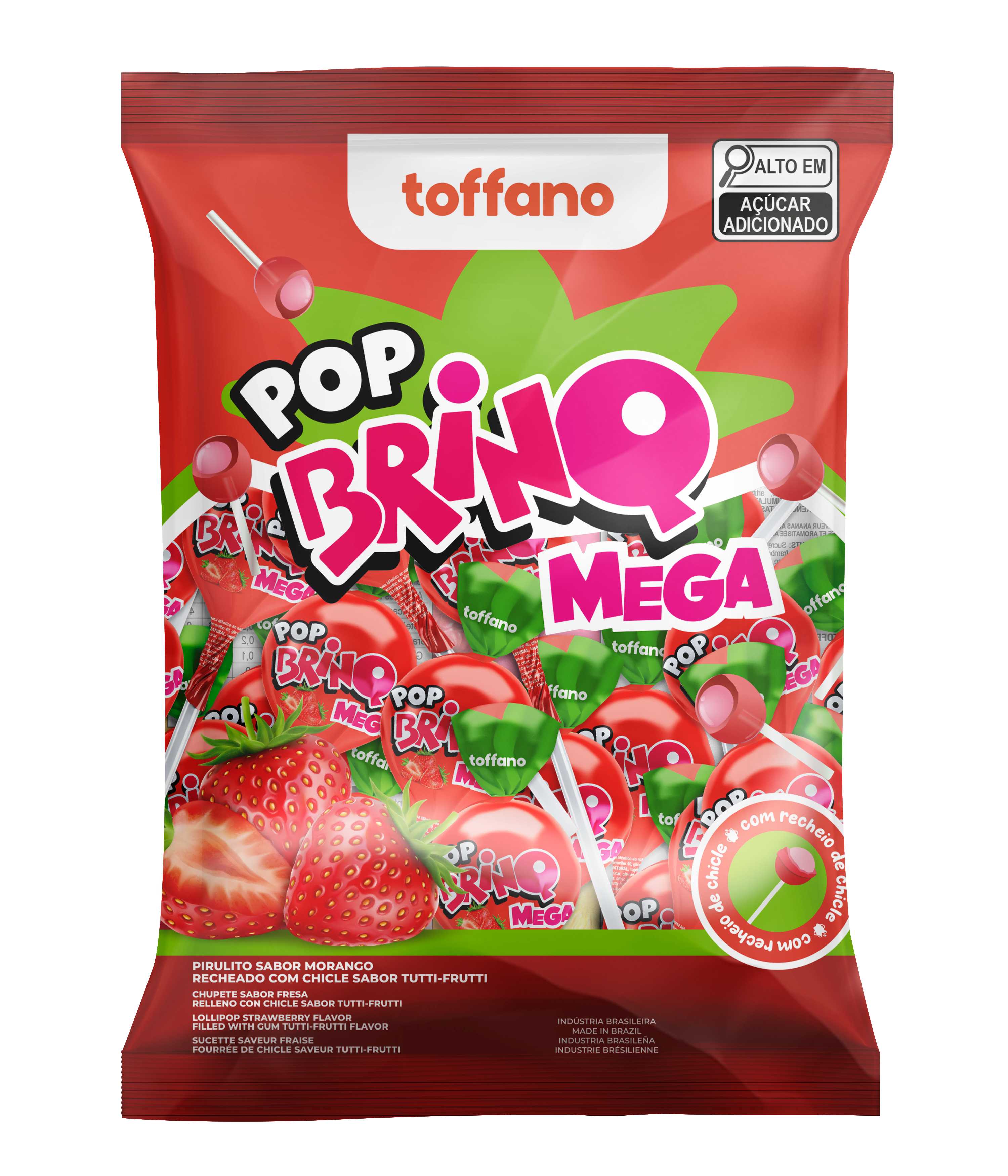 Pirulito Pop Brinq Mega - Morango